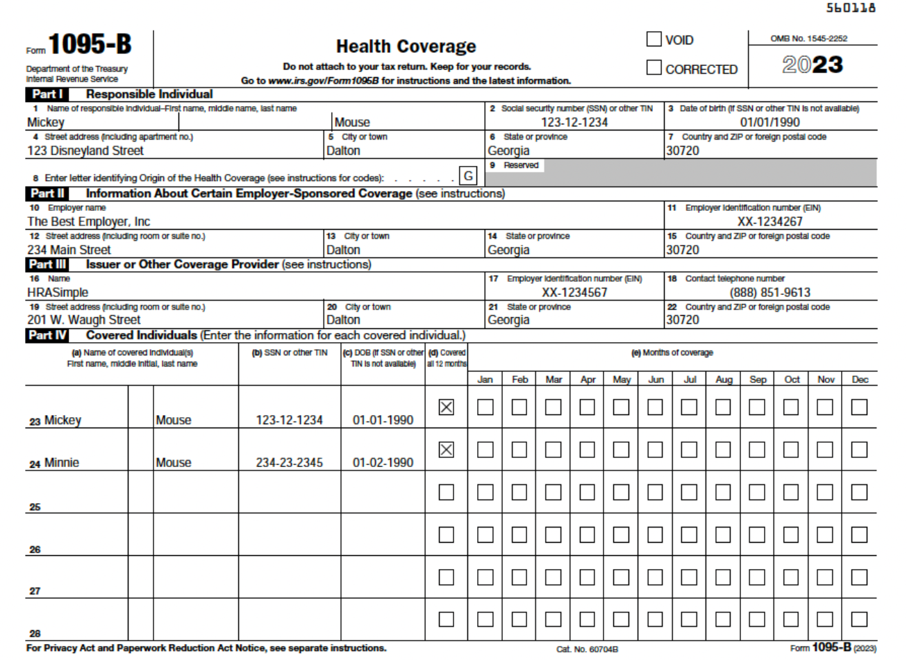 The 1095-B Tax Form: Instructions For Employees – HRASimple